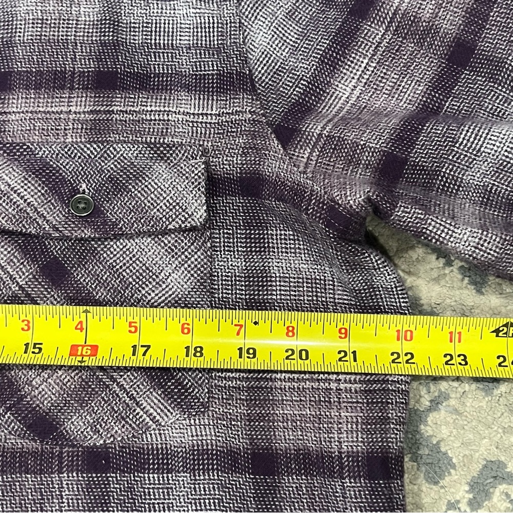 Columbia Womens Canyon Point II Shirt Jacket Purple Hooded Flannel Hiking Large - Picture 6 of 9